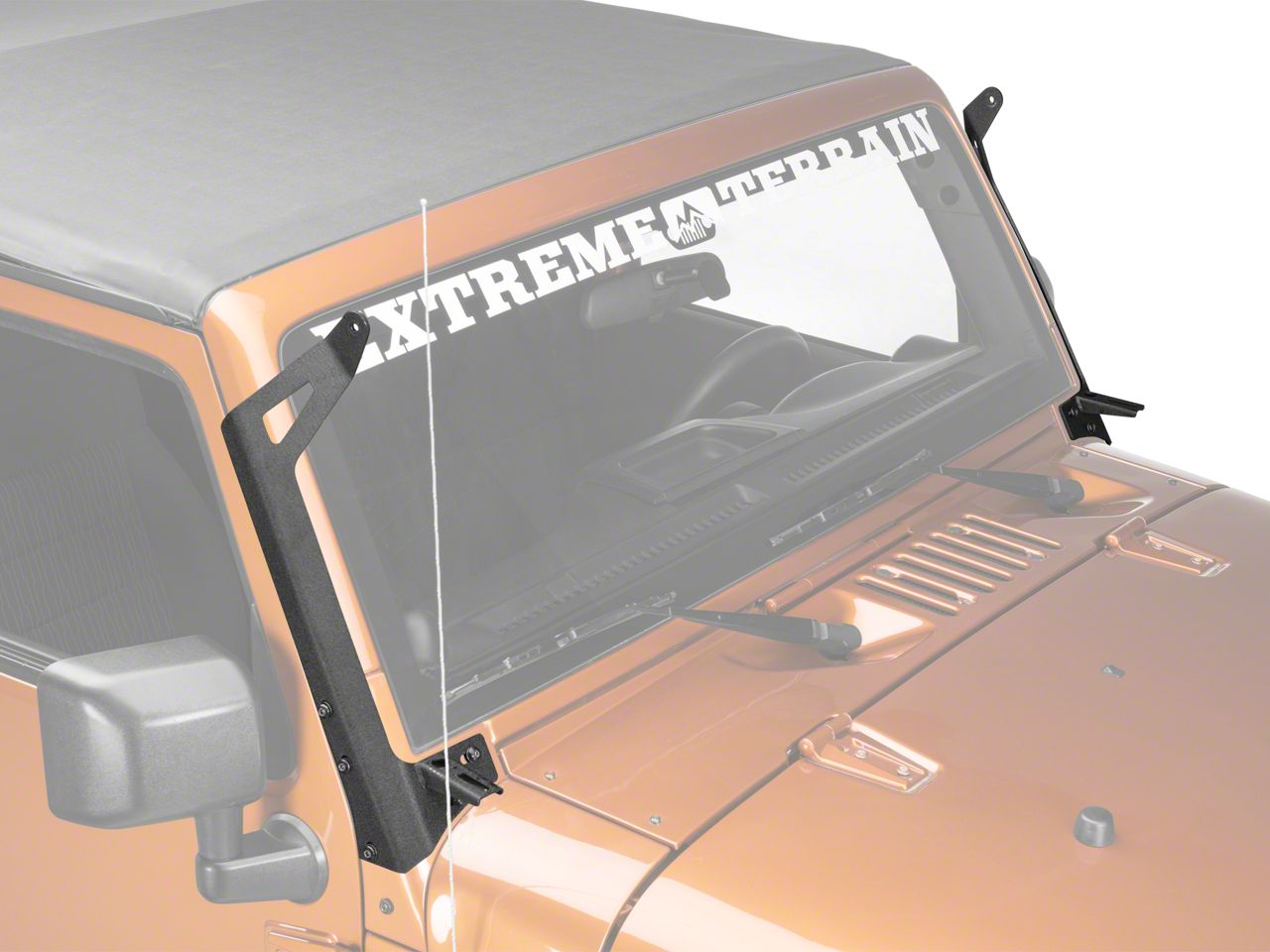 50" LED Light bar Steel Windshield Mounting Brackets for 07-17 Jeep Wrangler JK